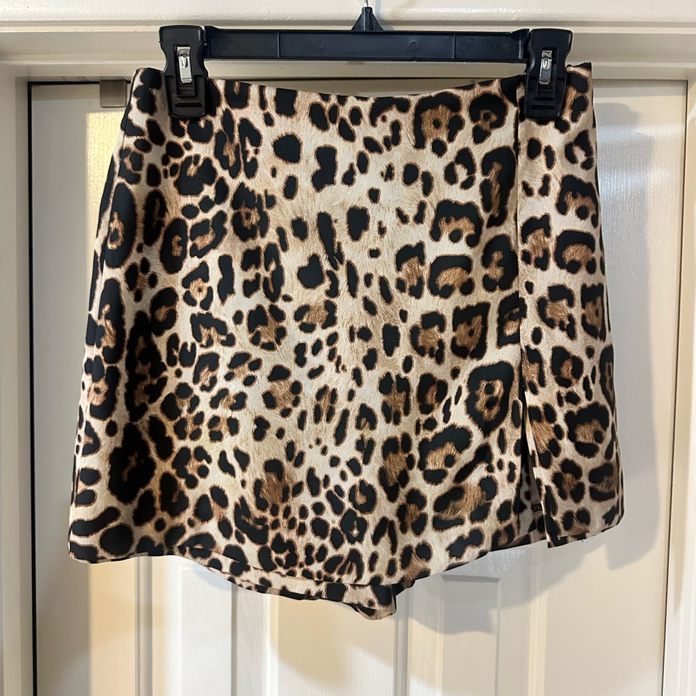 Leopard Print Skort - Brown/Black